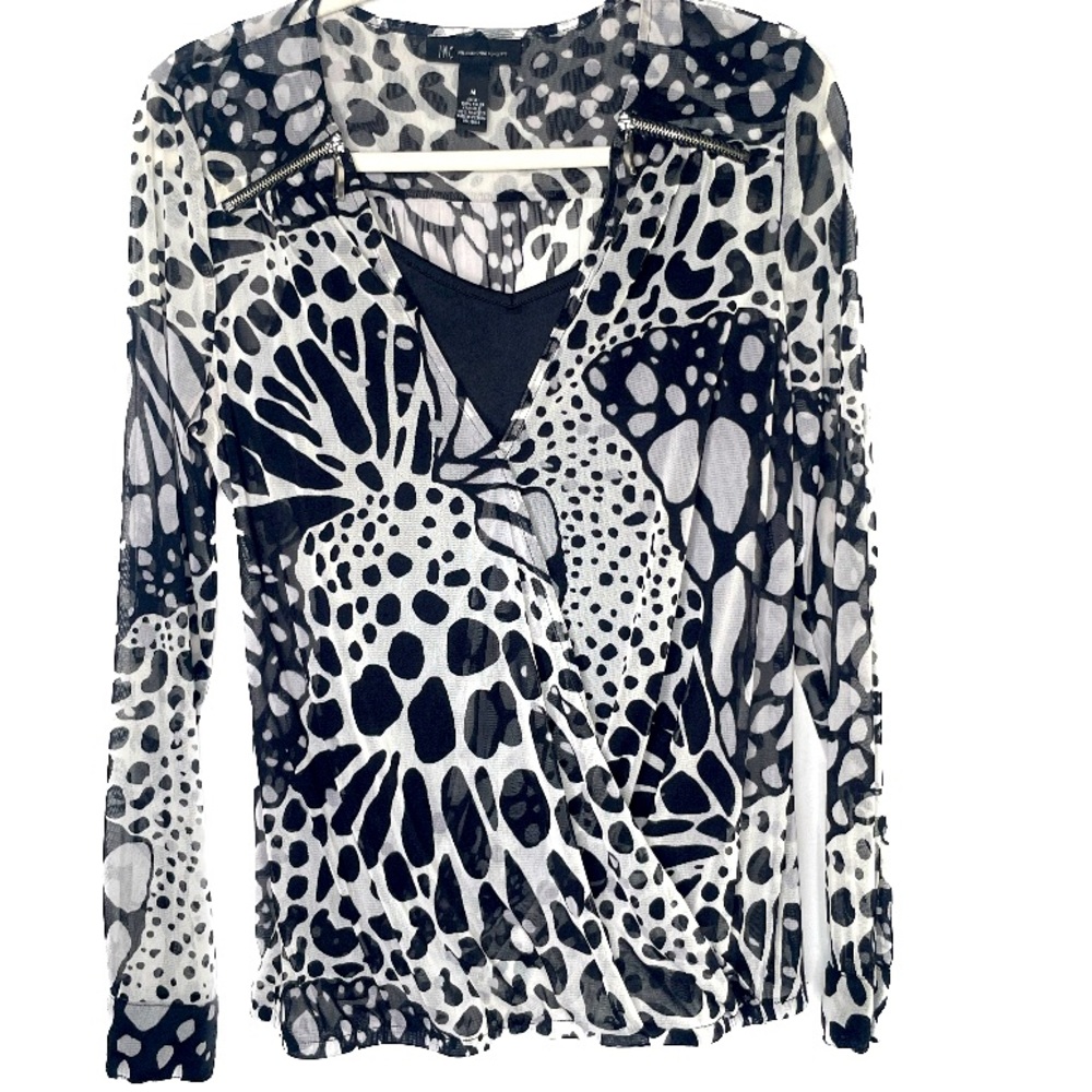2/$25💥 INC International Concepts Faux Wrap Top Sz M Bin R